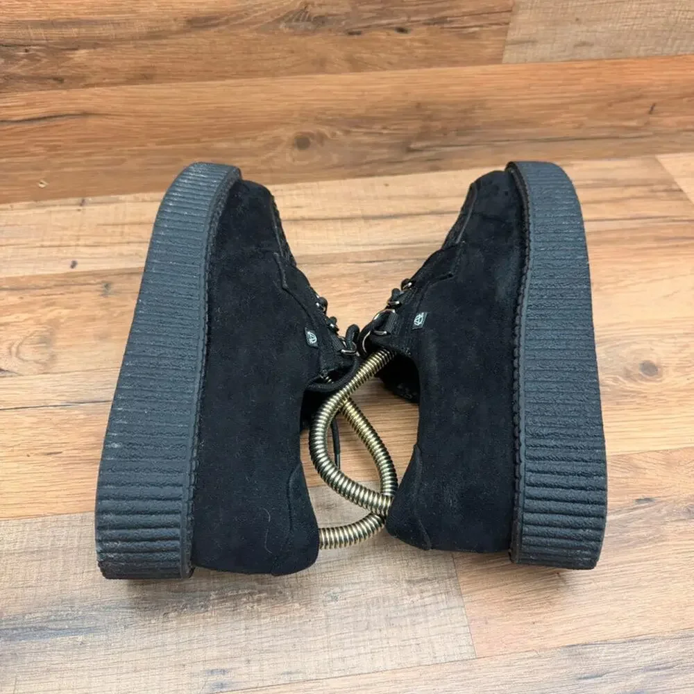 TUK Anarchic Platform Creepers Black Faux Suede Mens 6 Womens 8 Goth Punk